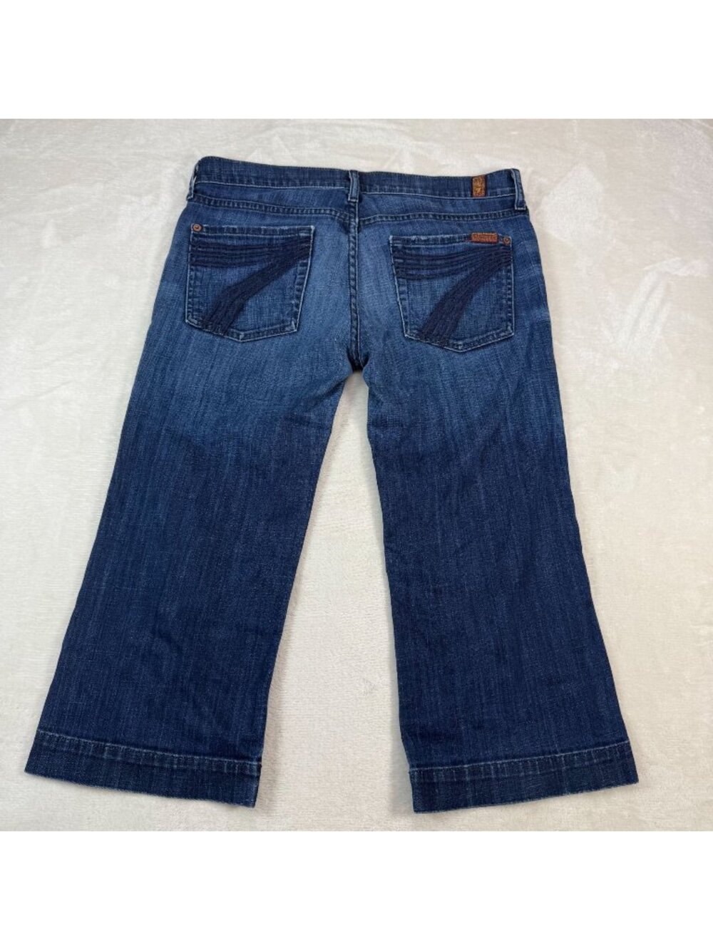 7FAMK Dojo Crop Jeans 7 For All Mankind Womens 29 Y2K Trouser Straight Low Rise